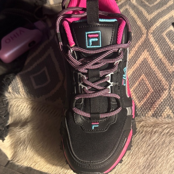 Fila Black and Pink Sneakers with Blue and Yellow Accents - Picture 10 of 11